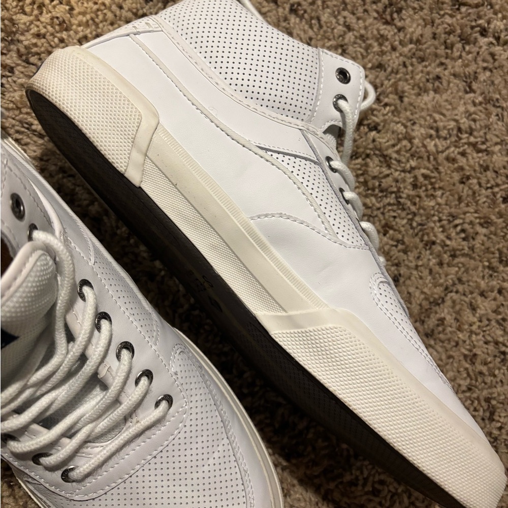 Sperry size 12 all whiter leather sneaker brand new d new with box non skid shoe